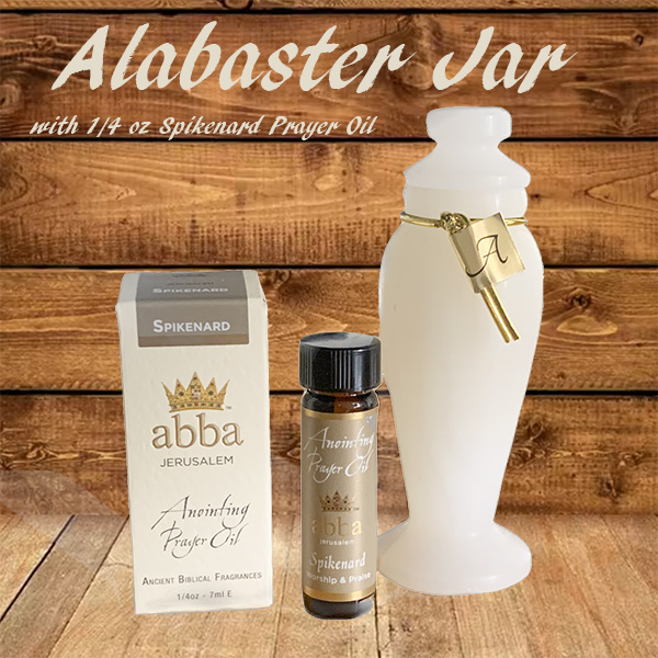 ALABASTER JAR  W/ 1/4 oz SPIKENARD ANOINTING PRAYER OIL