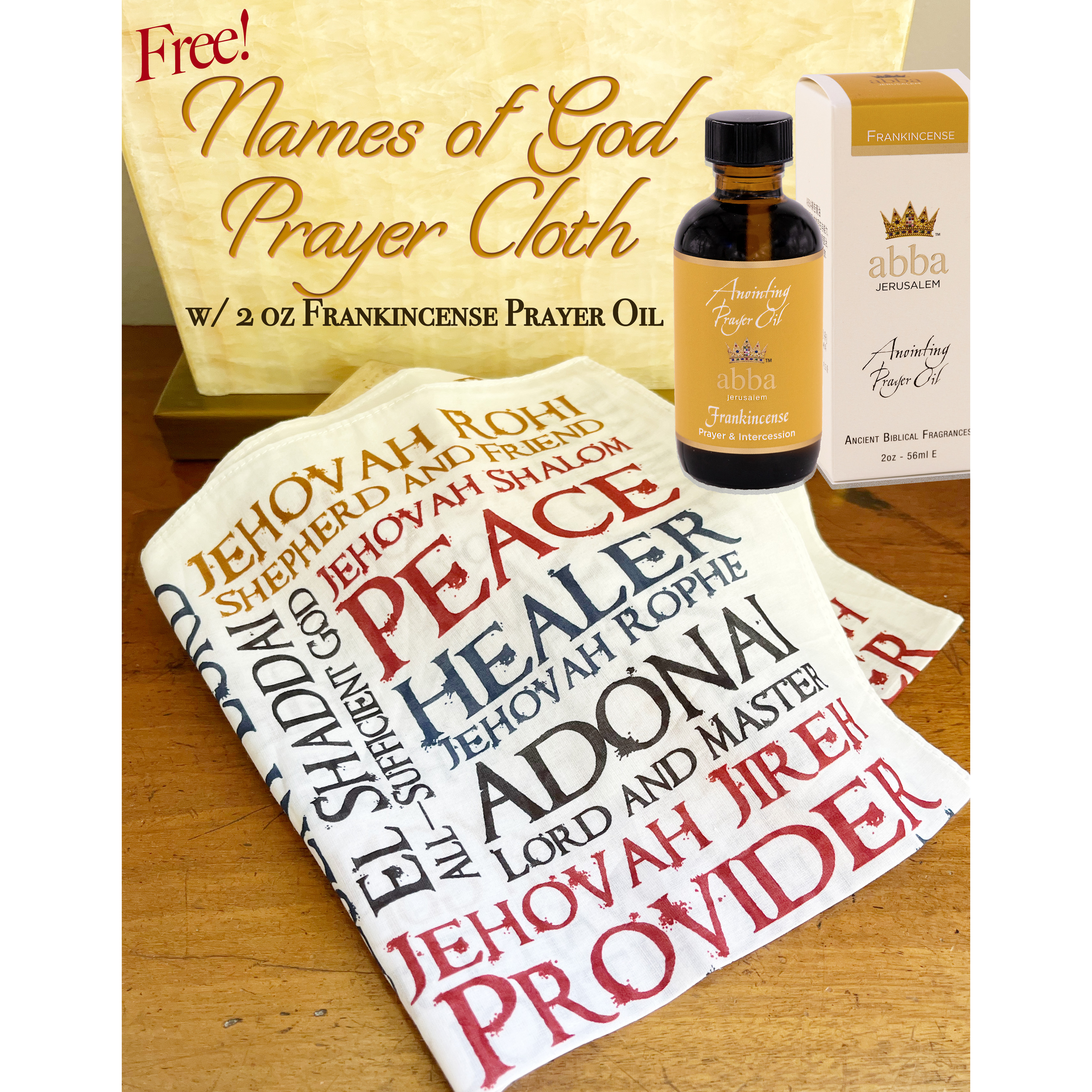 FRANKINCENSE OIL W/ FREE "NAMES OF GOD" PRAYER CLOTH