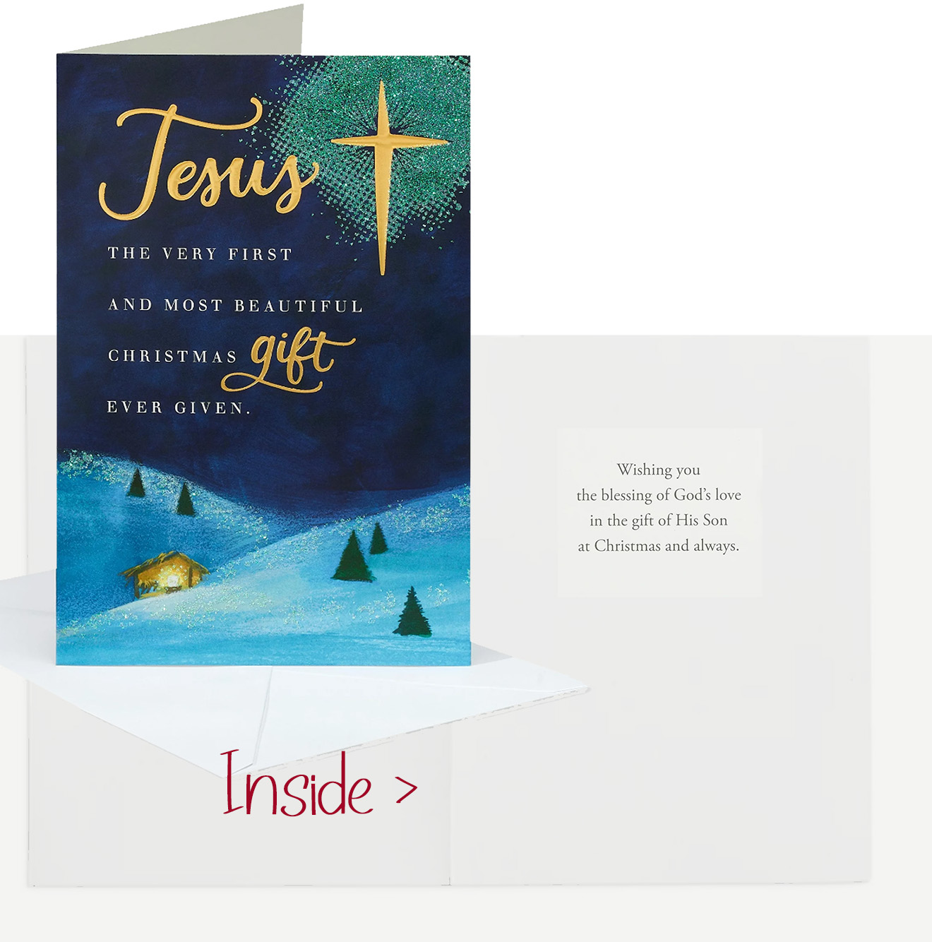 JESUS - GIFT - HOLIDAY CARD WITH ENVELOPE