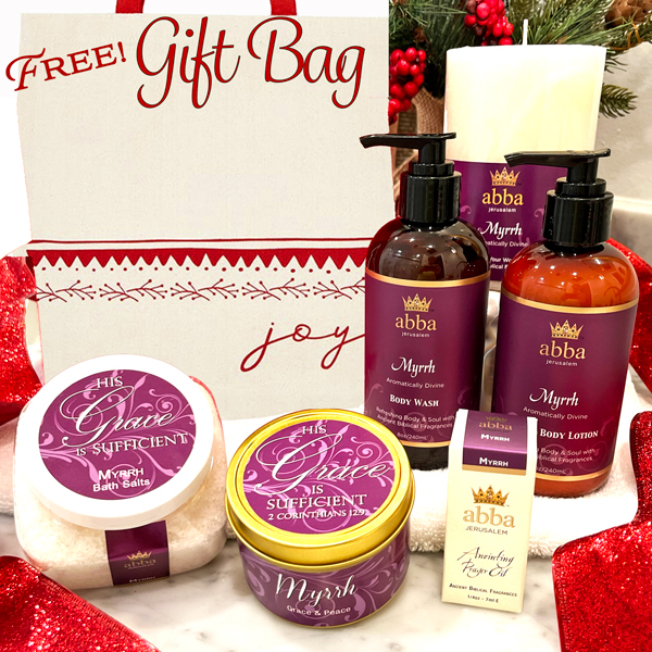 SOLD OUT - FREE "JOY" HOLIDAY TOTE BAG WITH LOTION, WASH, BATH SALTS AND 1/4 OZ