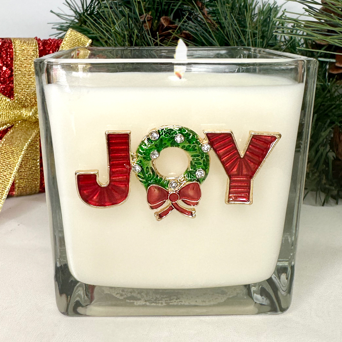 JEWELED "JOY"  CANDLE - NUTCRACKER SUITE