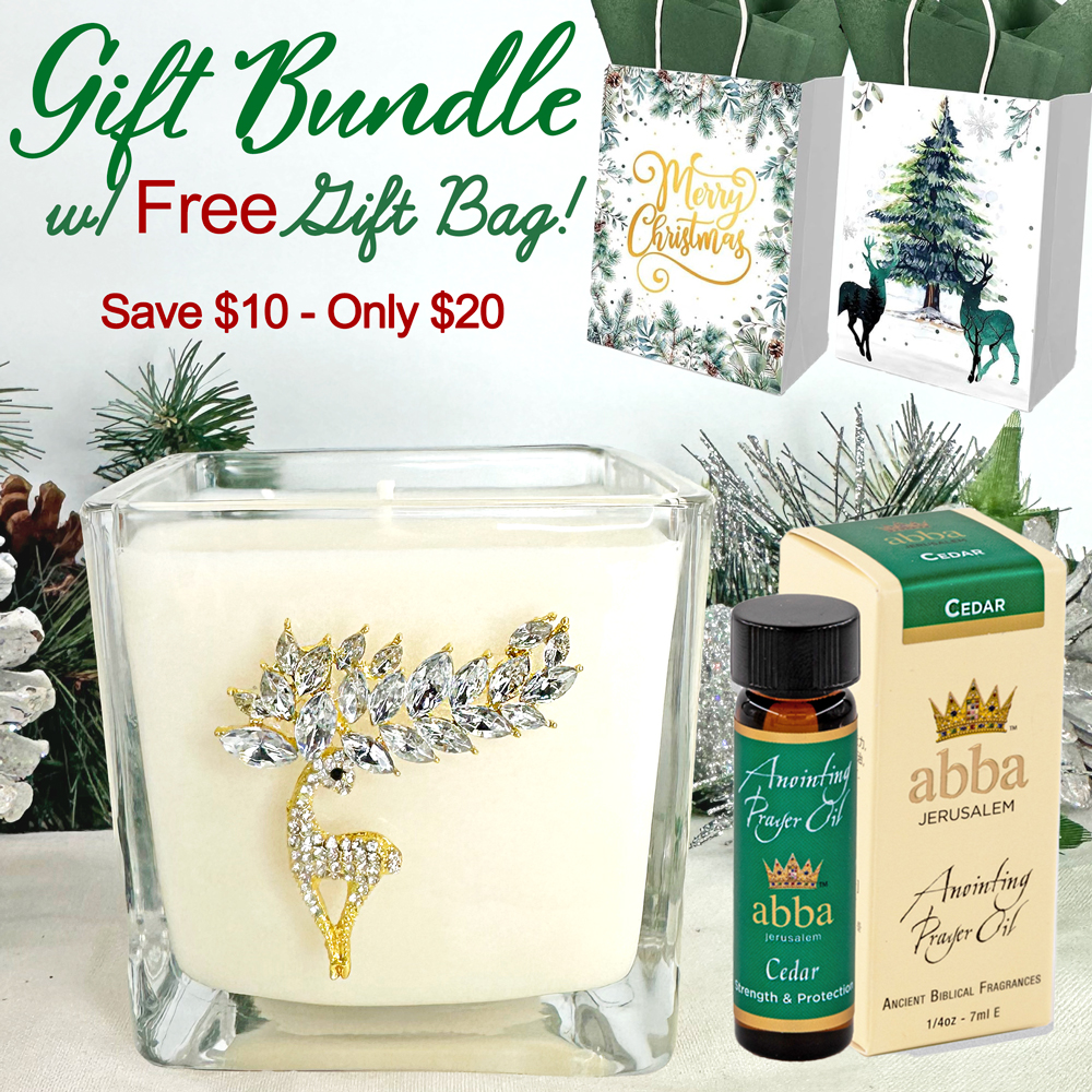 FREE PACKAGING W/1/4 oz CEDAR OIL AND GOLD DEER CANDLE