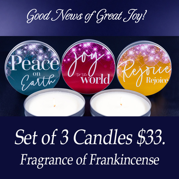 GOOD NEWS CANDLE TIN SET - REJOICE, JOY & PEACE-8oz