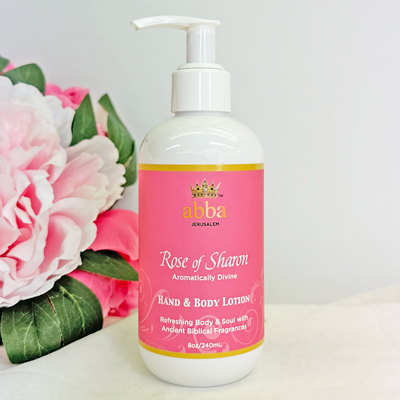 NEW - ROSE OF SHARON HAND & BODY LOTION W/ PUMP 8 OZ