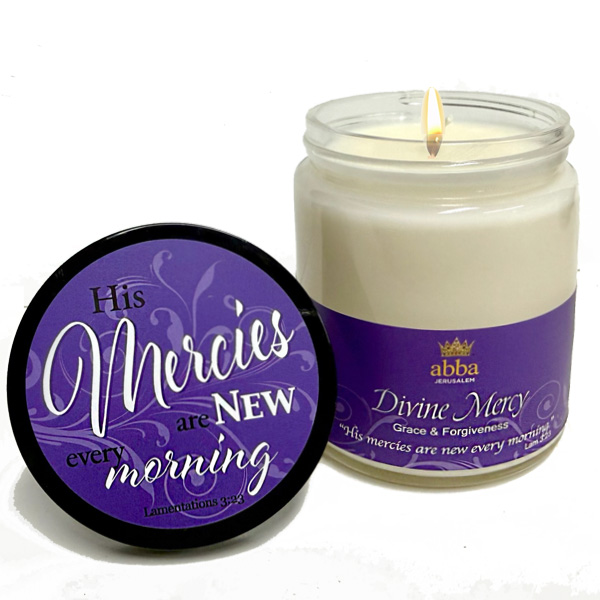 DIVINE MERCY SCRIPTURE JAR CANDLE