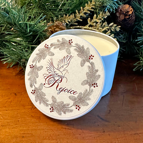 70% OFF "REJOICE" CANDLE TIN - WINTER BERRY 8 oz