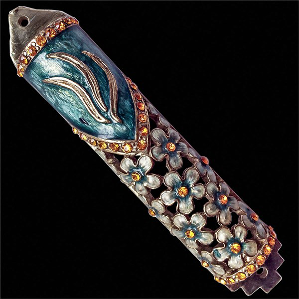 MEZUZAH - LARGE SHIN AND HYSSOP BLOOMS