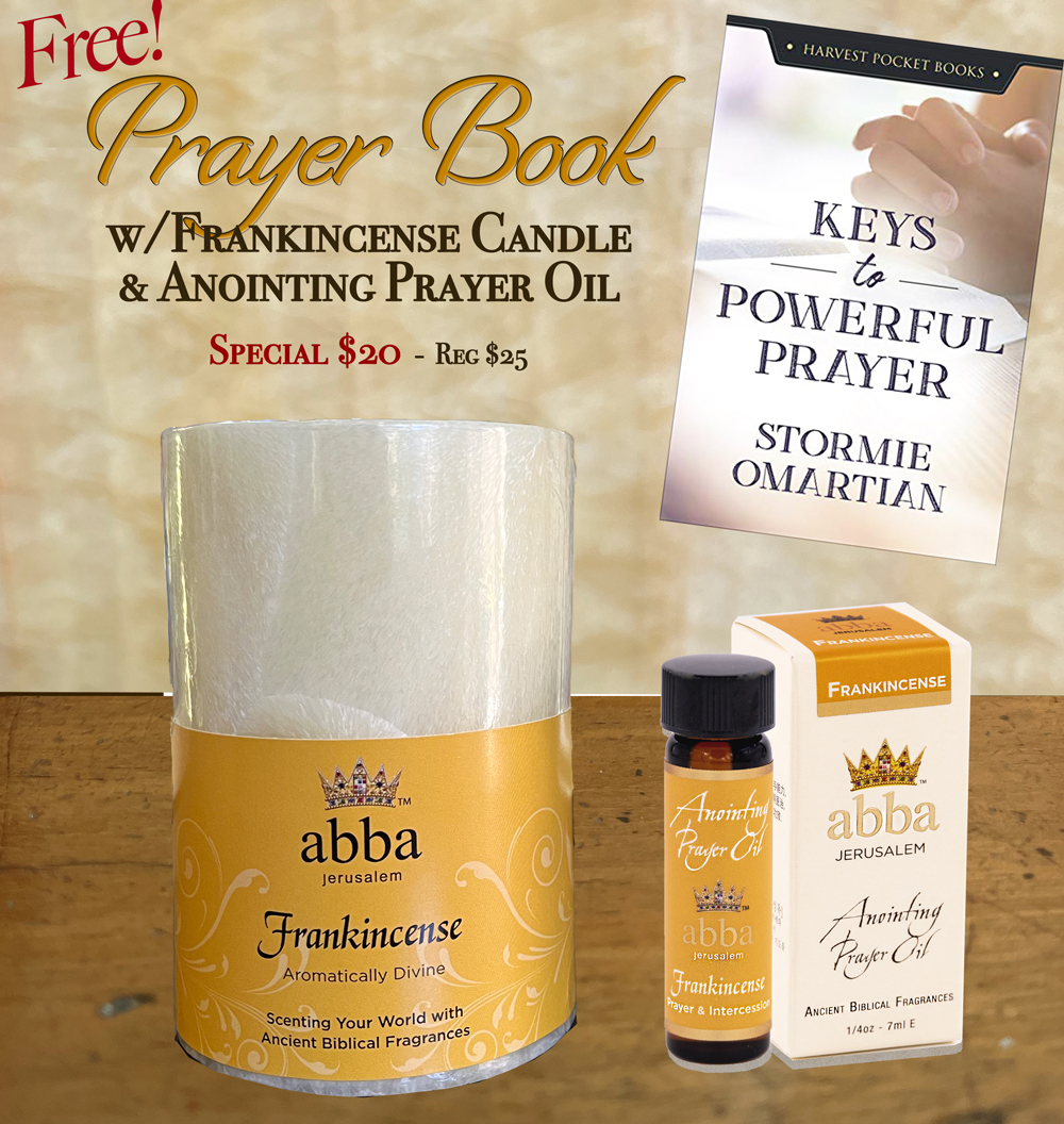 FREE PRAYER BOOK WITH FRANKINCENSE OIL - 1/4 oz & PILLAR CANDLE