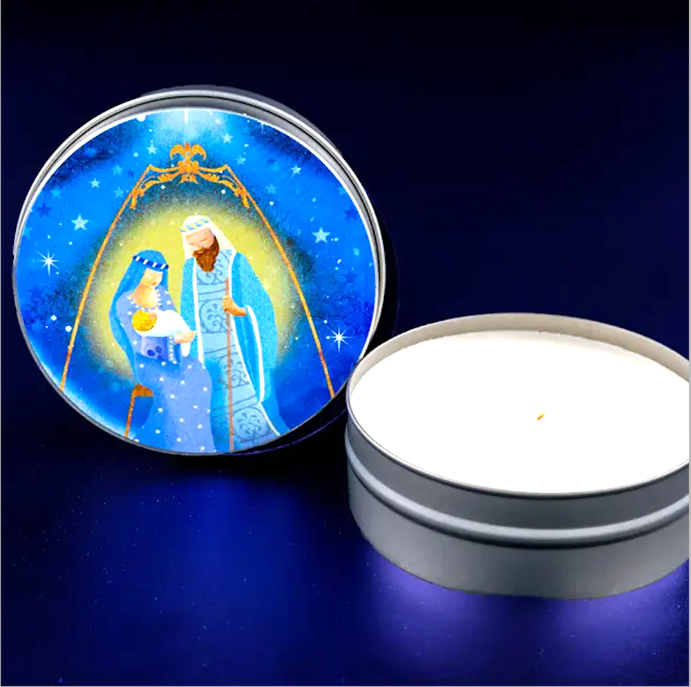 HOLY FAMILY CANDLE TIN - FRANKINCENSE & MYRRH