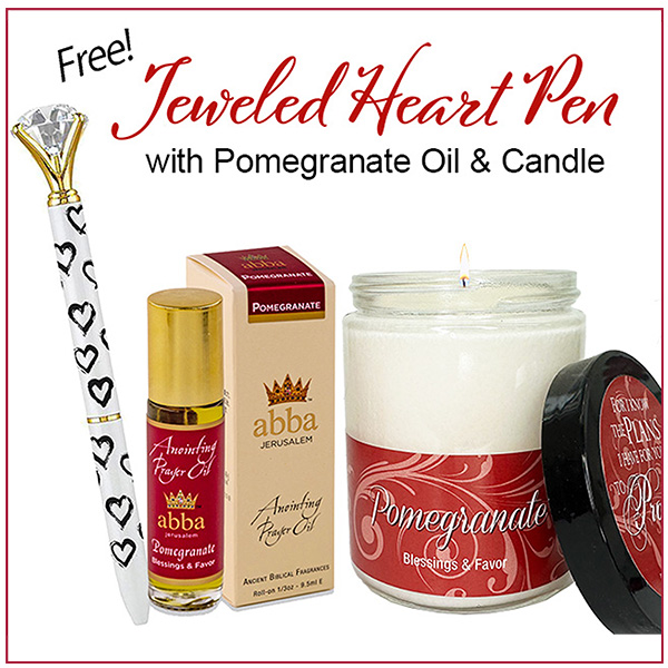 FREE "HEART/GEM" PEN WITH SCRIPTURE JAR CANDLE & 1/3 OZ ROLL ON OIL - FINAL SALE