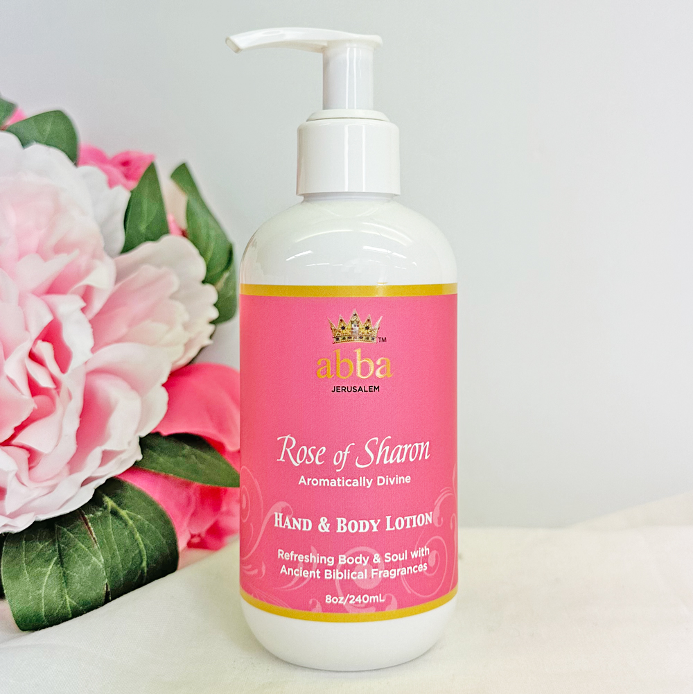 NEW - ROSE OF SHARON HAND & BODY LOTION W/ PUMP 8 OZ