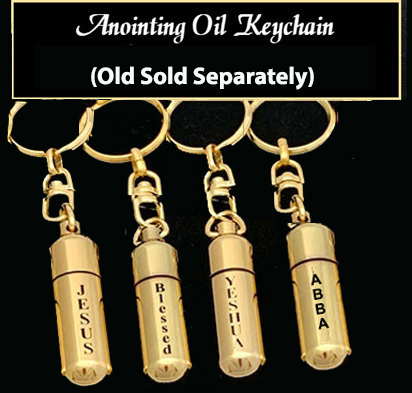 1 - Gold-tone keychain oil holder only