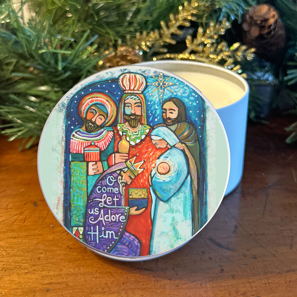 70% OFF "KINGS-ADORE HIM" CANDLE TIN - GIFTS OF THE MAGI